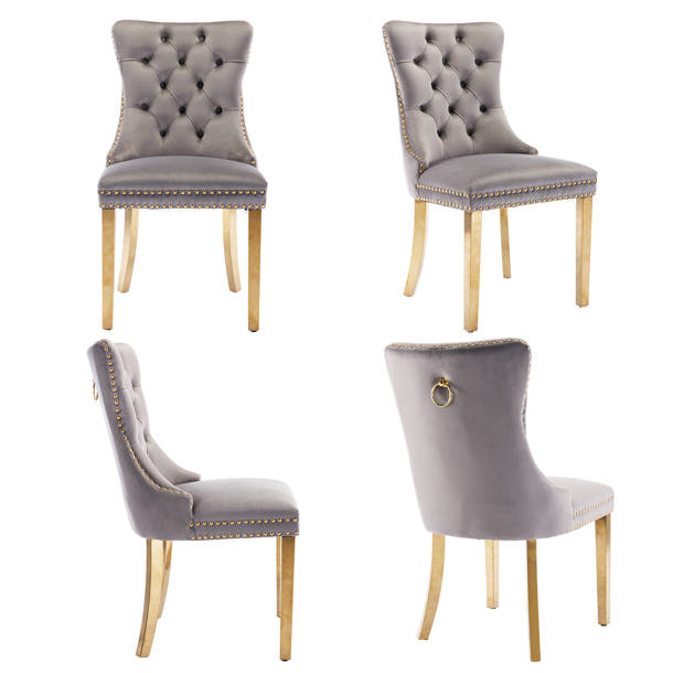 Rosdorf Park Rosado Tufted Velvet Upholstered Side Chair & Reviews